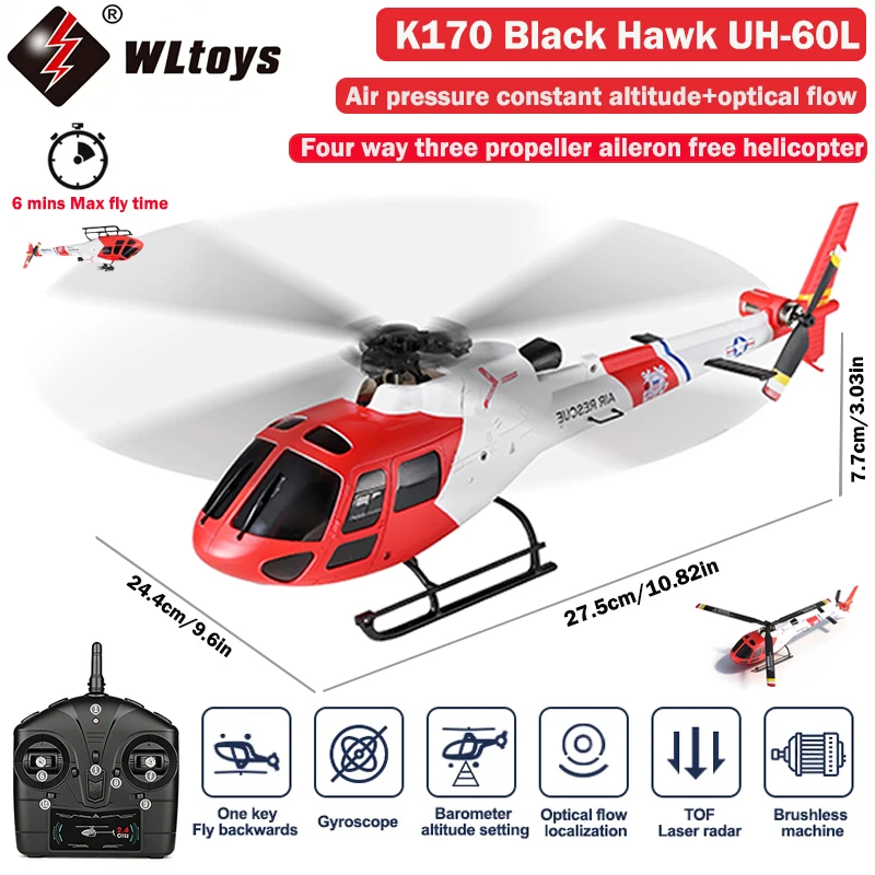 Rc Helicopter Gas - طائرة هليكوبتر WLtoys 4CH K150-AS350 تعمل