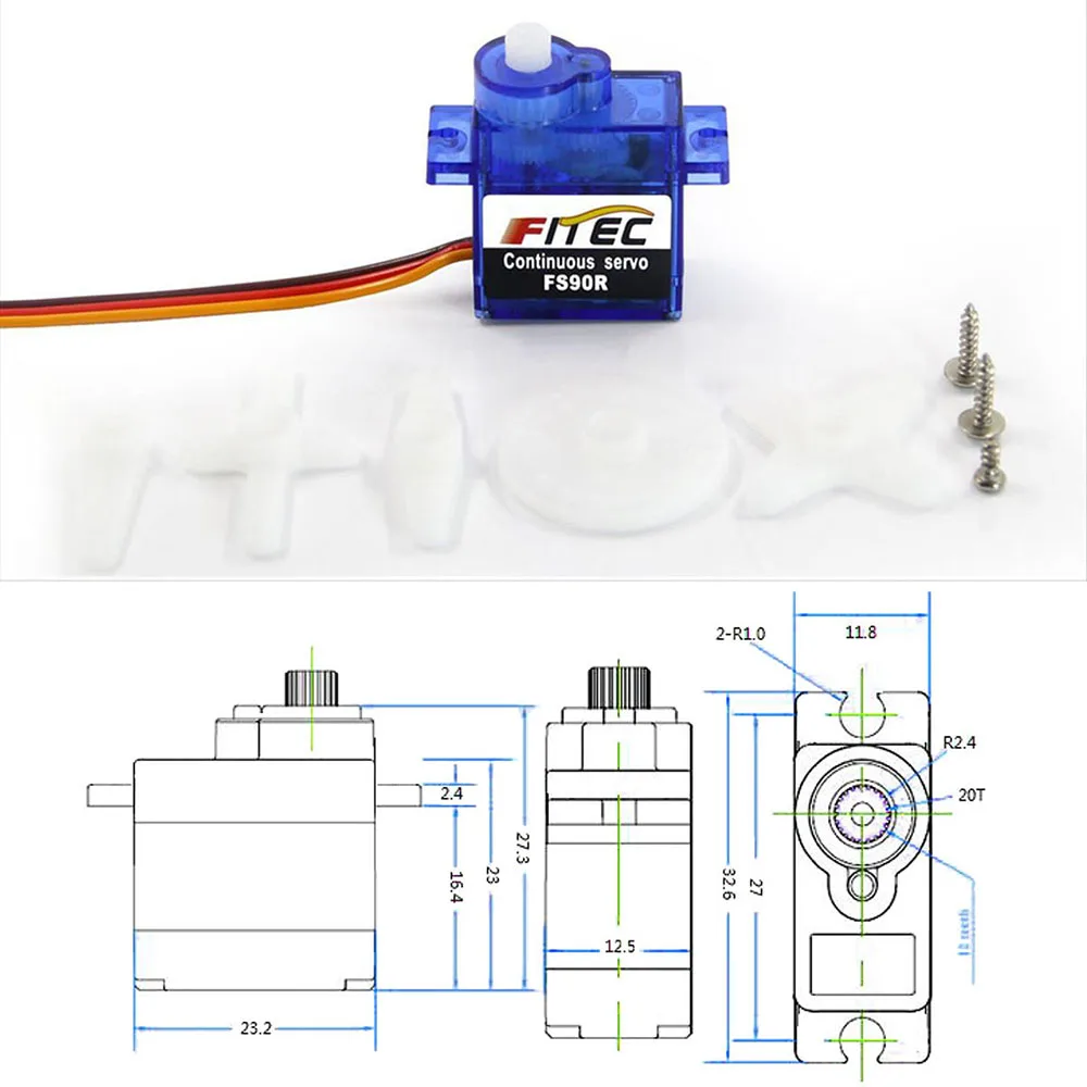 Feetech Mini FS90R مايكرو سيرف - مراجعة Rc Helicopter Parts وسعره